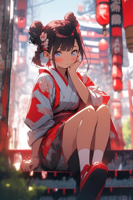 18544-710642224-,weapon, sword, japanese clothes, 2girls, hair bun, multiple girls, blue eyes, sitting, finger to mouth, kimono, looking at view.png